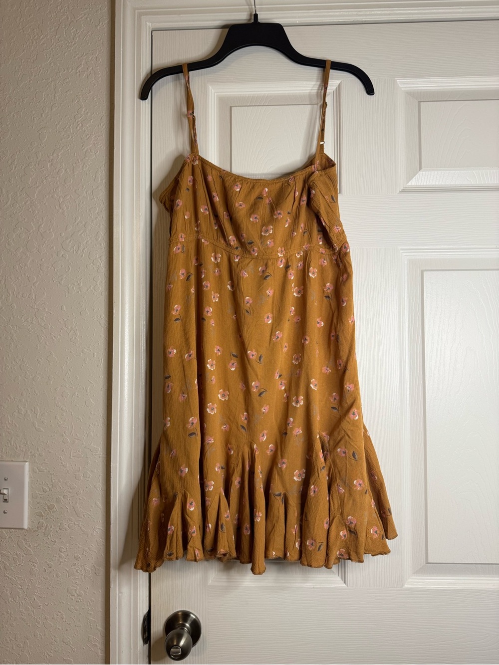 O'Neill Mustard Yellow Floral Sundress with Pink Accents